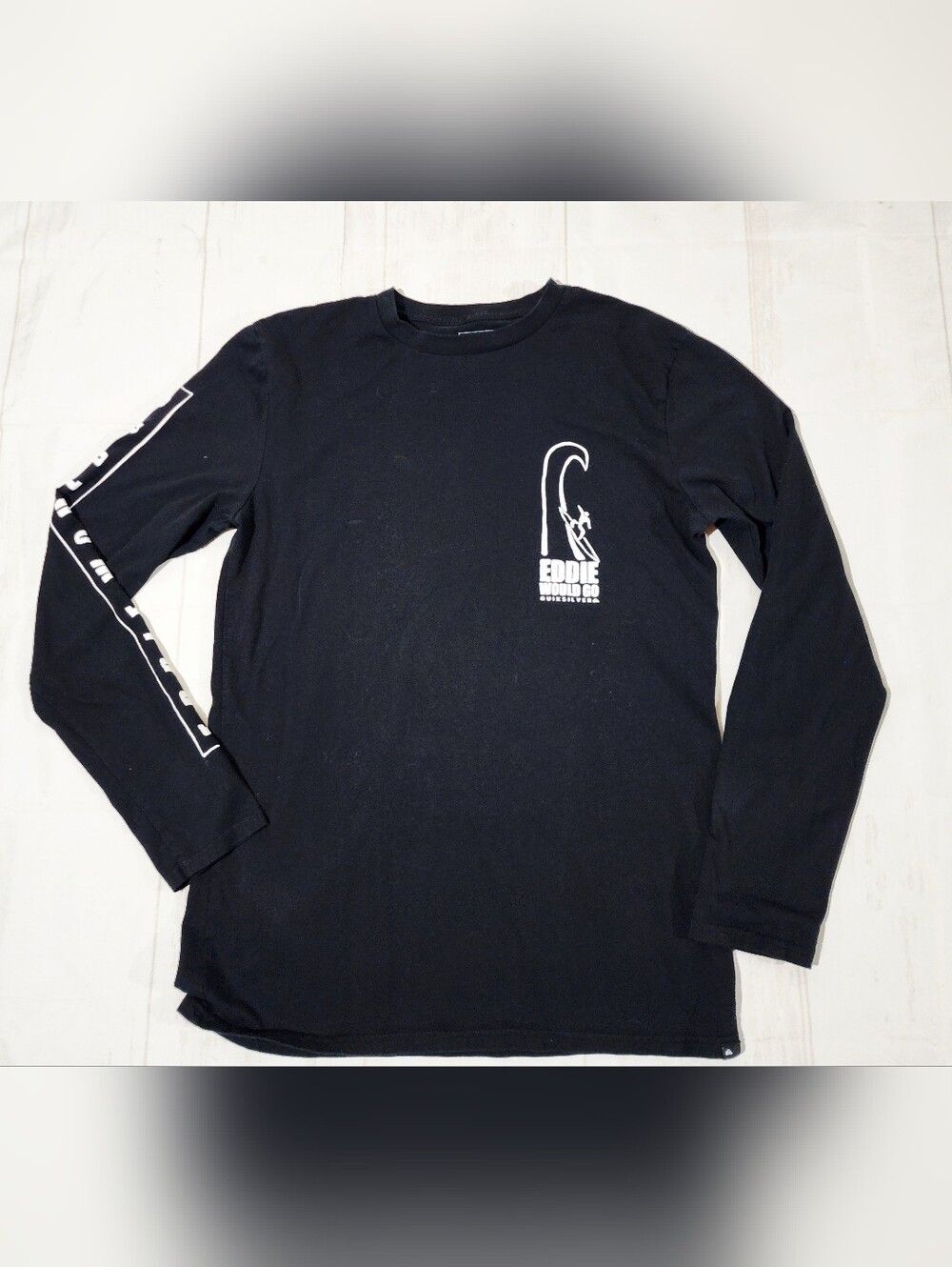 Quiksilver Eddie Would Go Men's Medium Black Long Sleeve Shirt